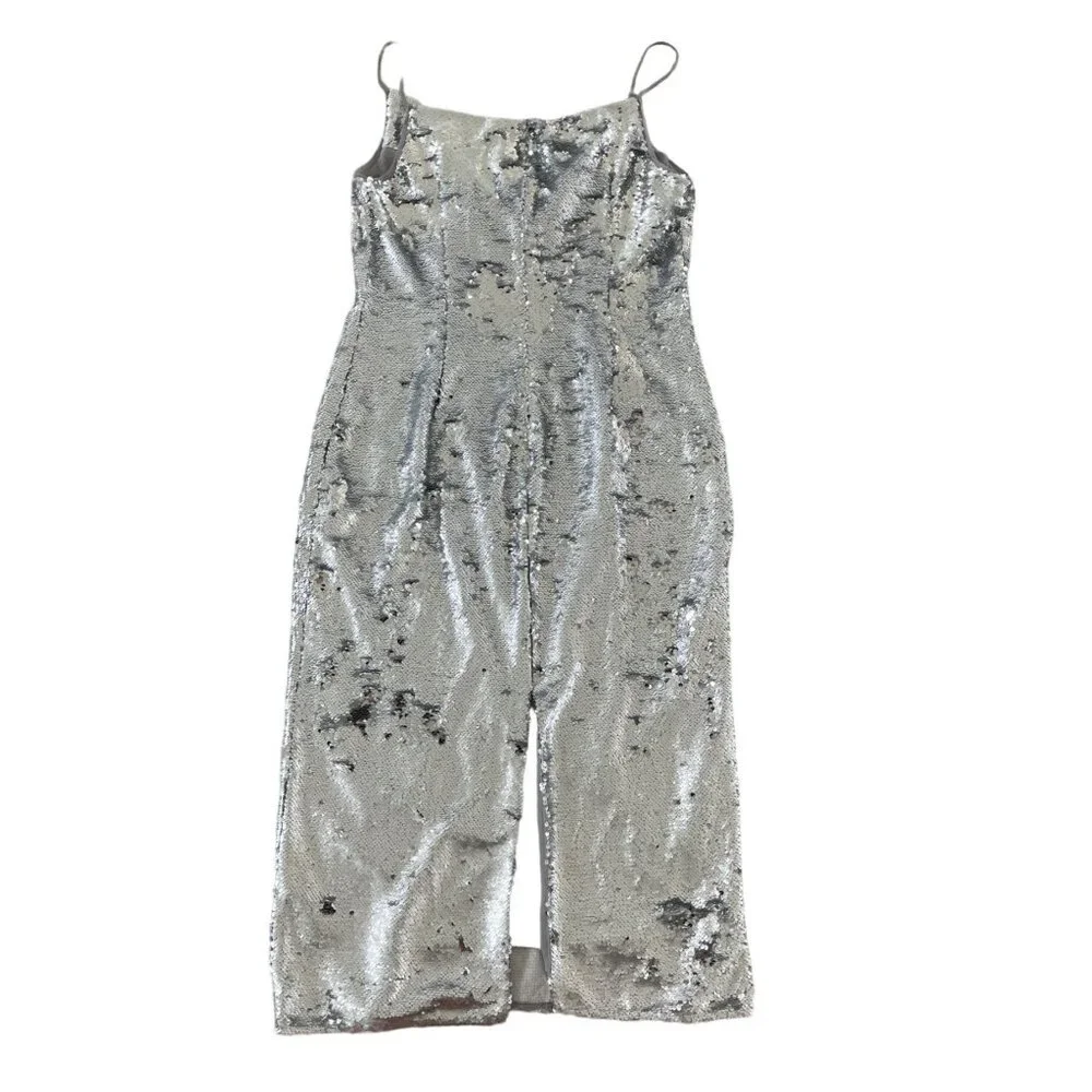 Keepsake The Label No‎ Signs Midi Dress Silver Sequin Size XL New Years Formal